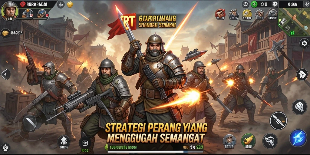 Screenshot gameplay 6RT yang menunjukkan strategi dalam pertempuran.