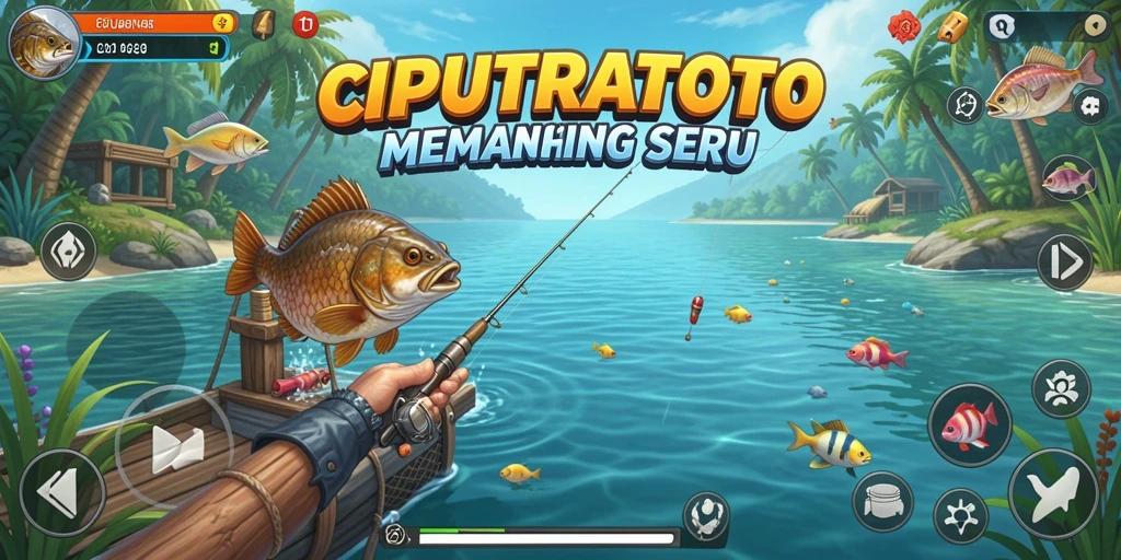 Tampilan gameplay memancing yang menarik dan realistis.