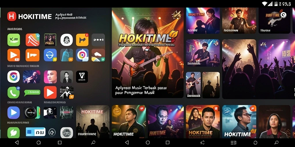 Tangkapan layar HOKITIME yang menampilkan gameplay interaktif musik.