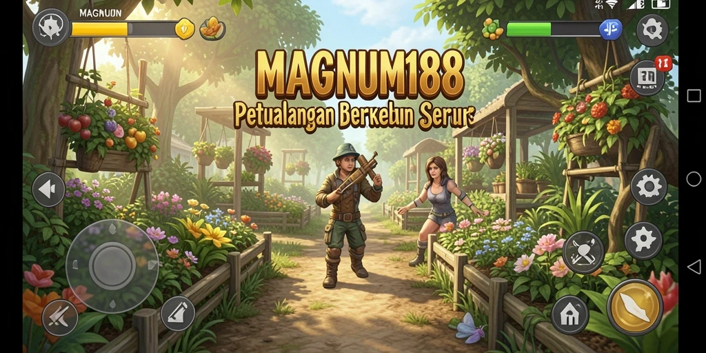 Screenshot gameplay MAGNUM188 menampilkan aktivitas berkebun yang menarik.
