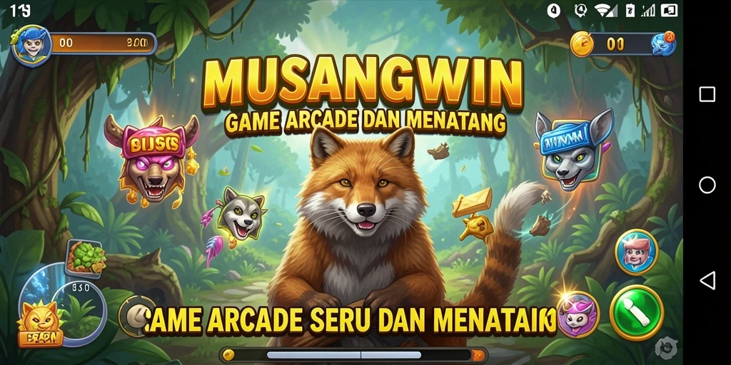 Tampilan menarik dari gameplay MUSANGWIN yang penuh warna.