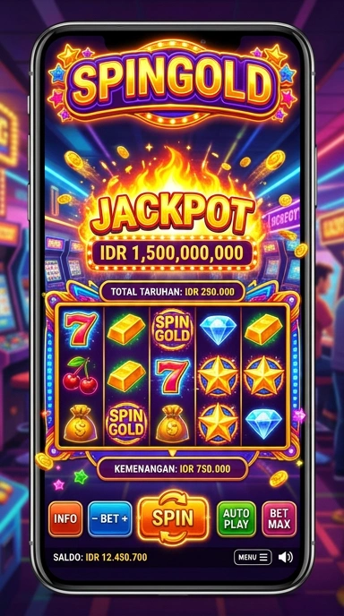 Tampilan beranda aplikasi spingold yang intuitif dan menarik.